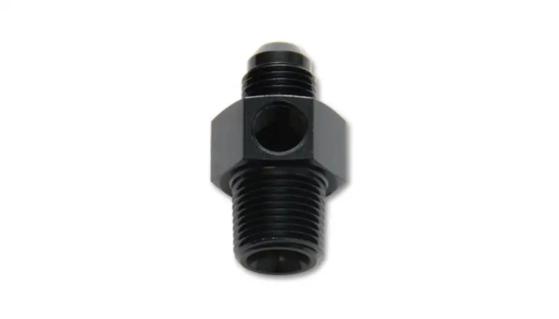 Vibrant -6An Male To 3/8In Npt Male Union Adapter Fitting W/ 1/8In Npt Port 1